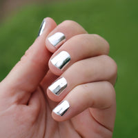 Solid Silver Nail Wraps