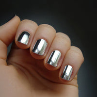 Solid Silver Nail Wraps
