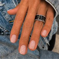 Silver Swiss Dot Nail Wraps