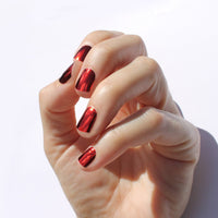 Solid Metallic Red Nail Wraps