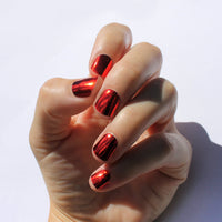 Solid Metallic Red Nail Wraps