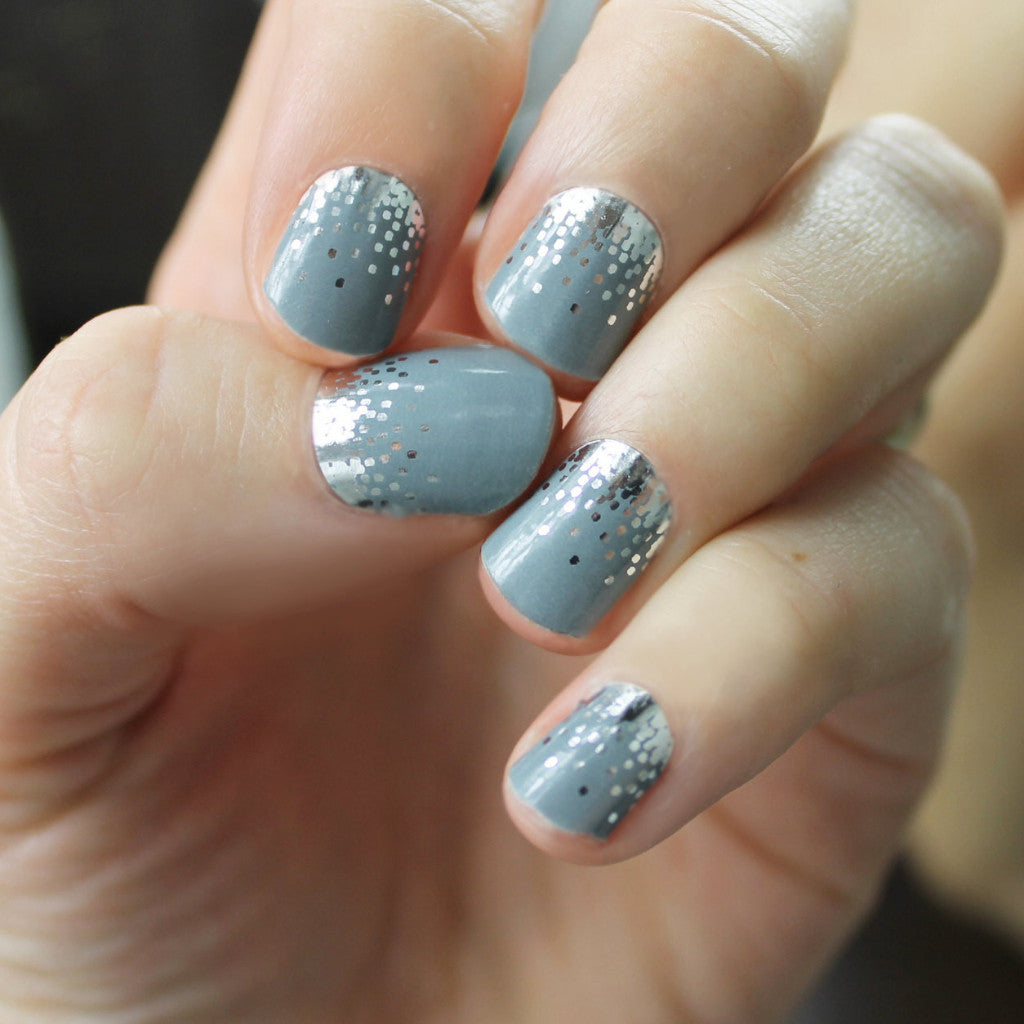 Gray Sparkle Nail Wraps – So Gloss