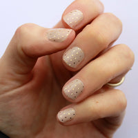 Nude & Gold Swiss Dot Nail Wraps