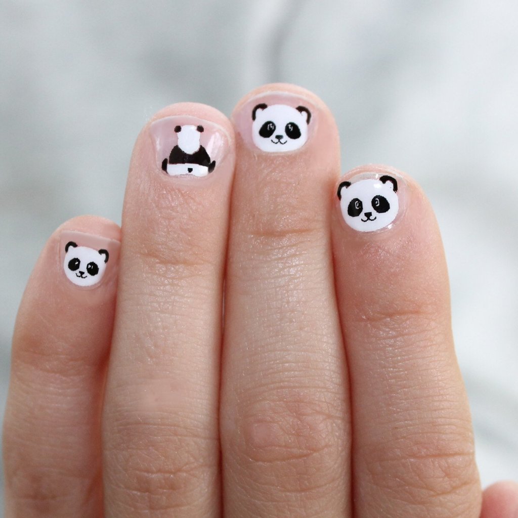 Cute Panda Nail Designs for Kids