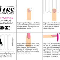 Mint & Pink Chevron Hearts Kids Nail Wraps