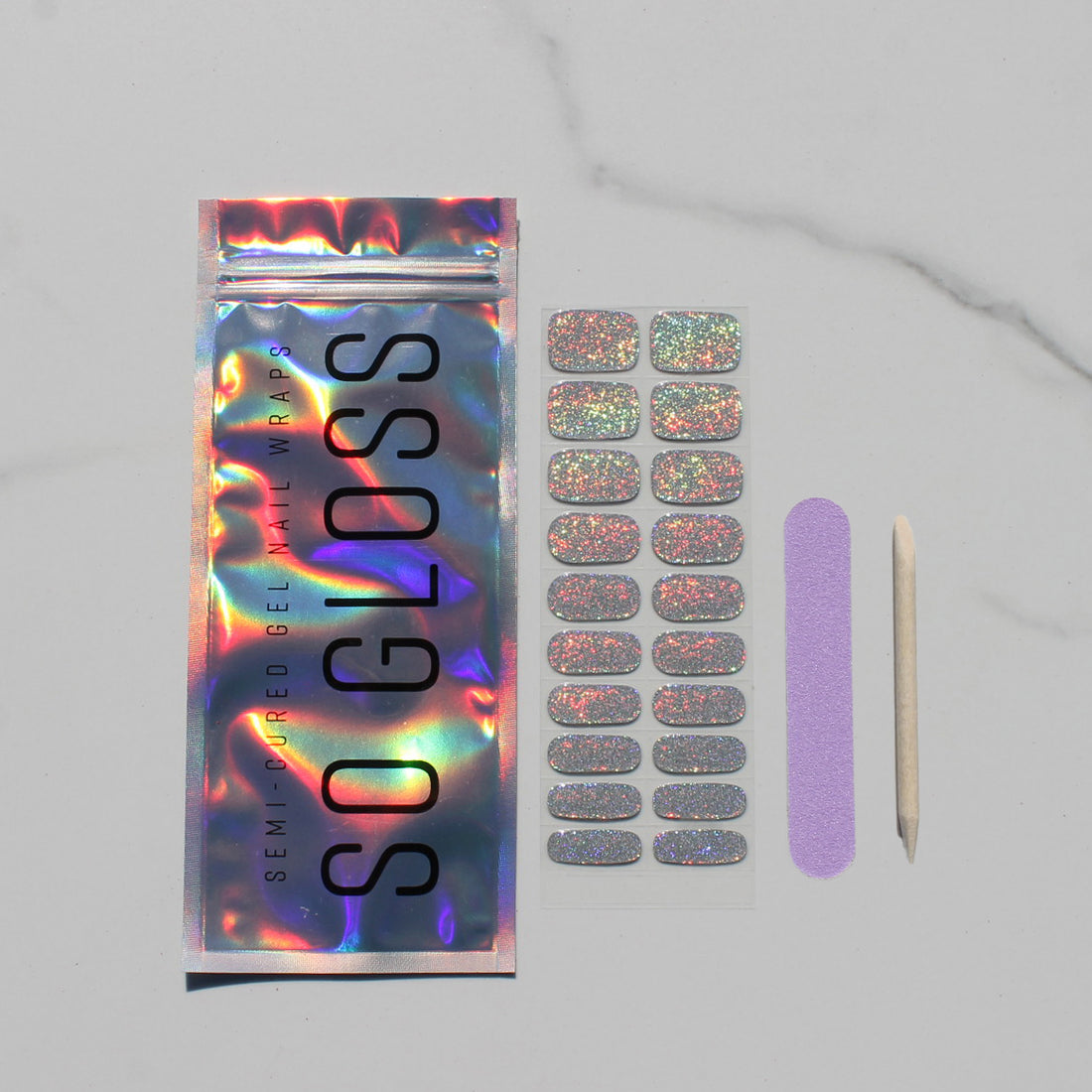 Clubbin' Silver Semi-Cured Nail Wraps