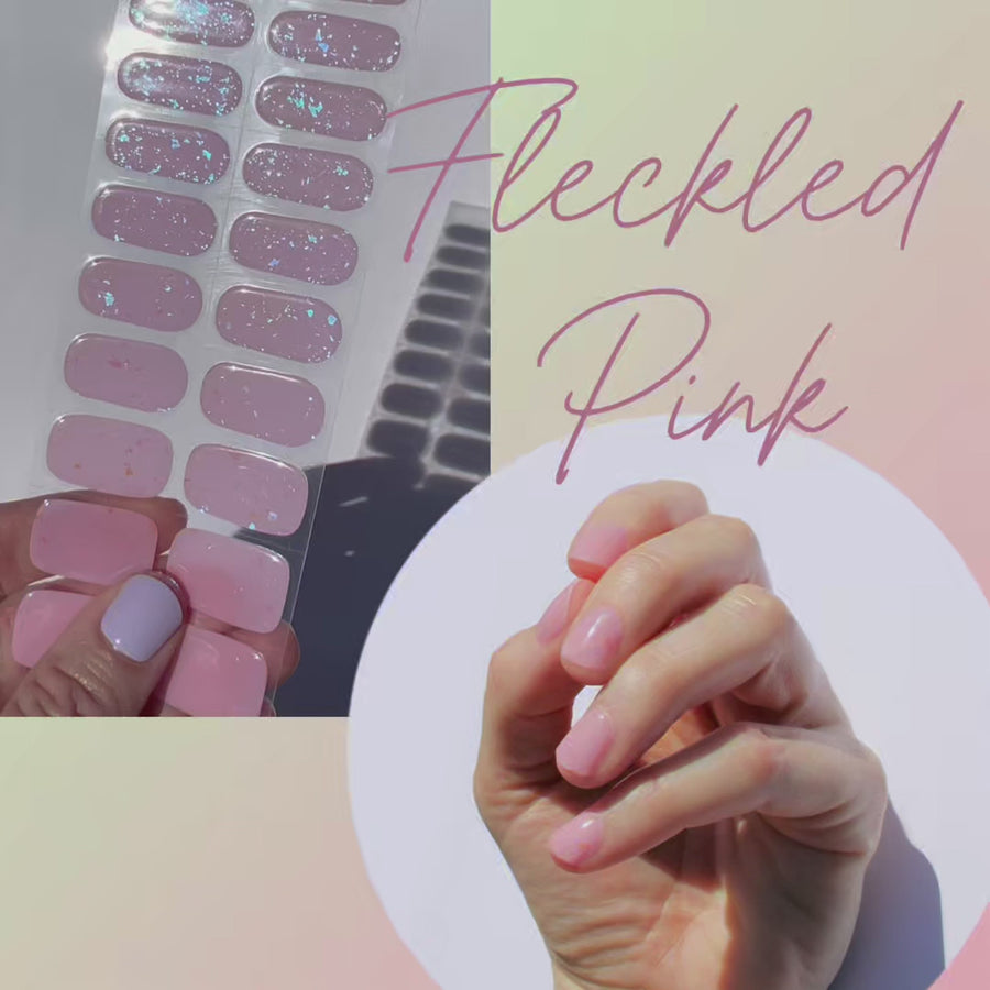 Fleckled Pink Semi-Cured Nail Wraps