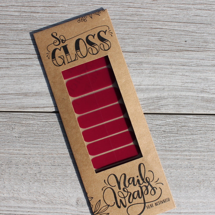 Solid Siena Red Nail Wraps
