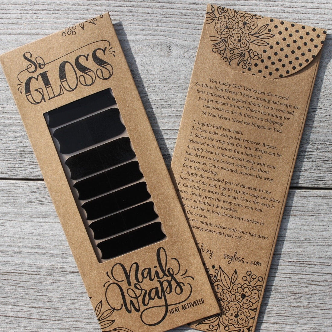 Black Avery Nail Wraps