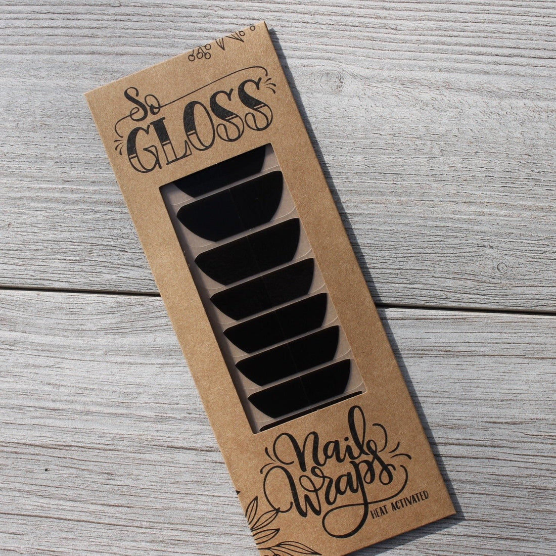 Black Modern French Nail Wraps