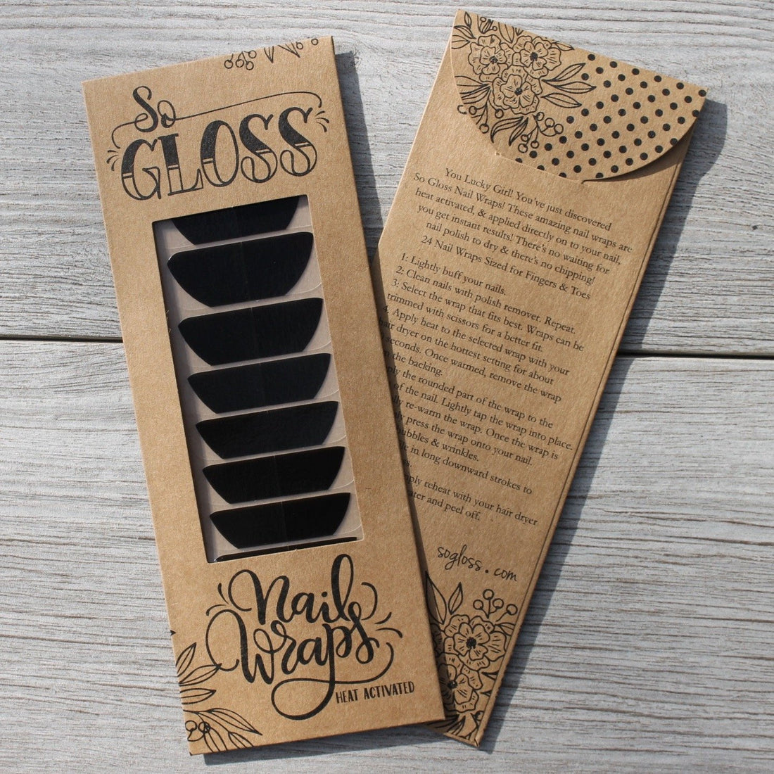 Black Modern French Nail Wraps