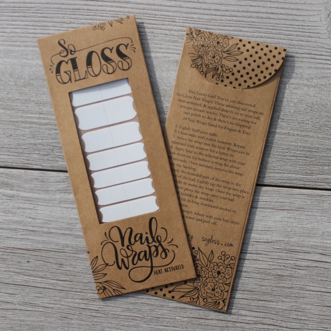 White Avery Nail Wraps