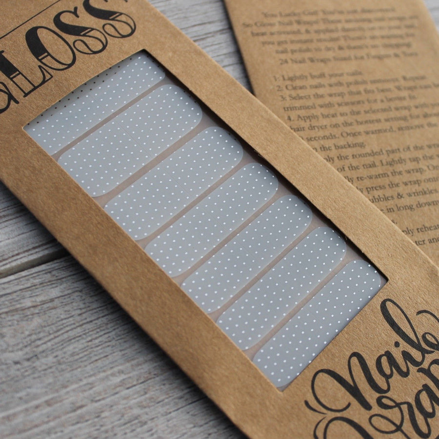 Barely There Gray & Silver Swiss Dot Nail Wraps
