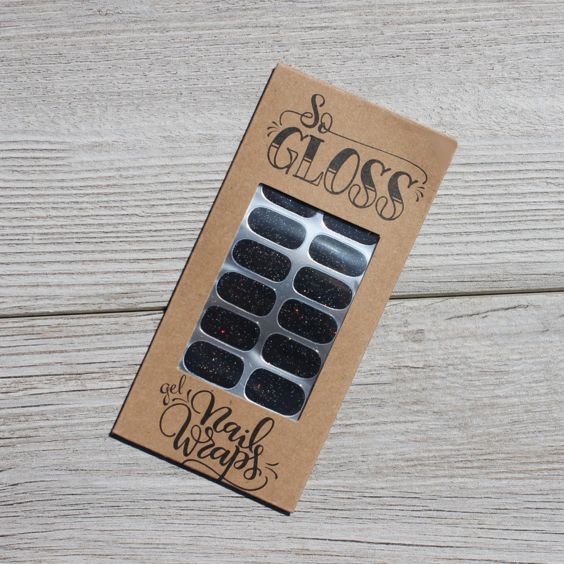 Black Glitter Gel Wraps – So Gloss