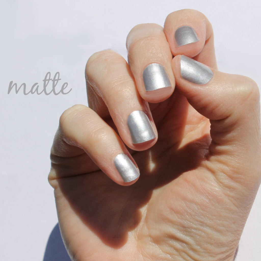 Solid Matte Silver Nail Wraps