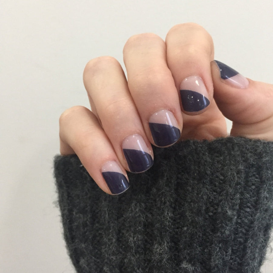 Indigo Modern French Nail Wraps