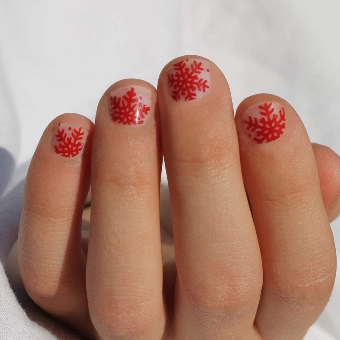 Red Snowflake Kids Nail Wraps