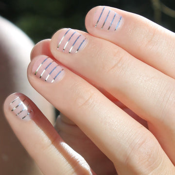 Silver Stripes Nail Wraps