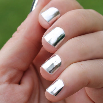 Solid Silver Nail Wraps