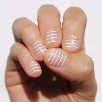 White Stripes Nail Wraps