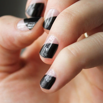 Black Modern French Nail Wraps