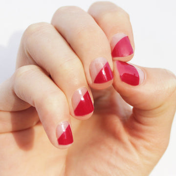 Raspberry Modern French Nail Wraps