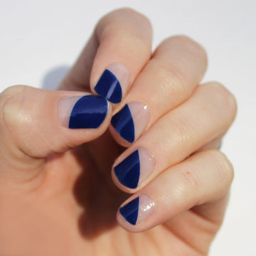Indigo Modern French Nail Wraps
