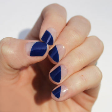 Indigo Modern French Nail Wraps