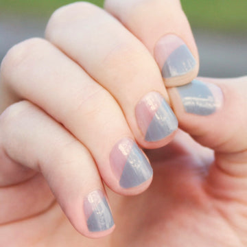 Barley There Gray Modern French Nail Wraps