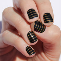 Black & Gold Stripe Nail Wraps