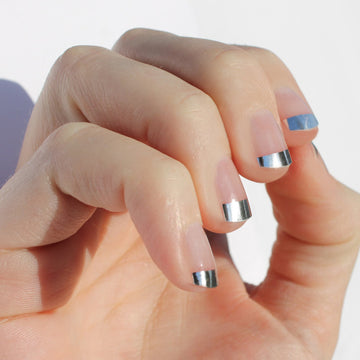 Silver French Nail Wraps