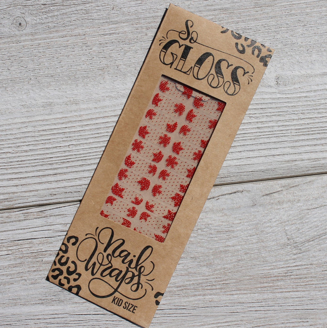 Red Snowflake Kids Nail Wraps