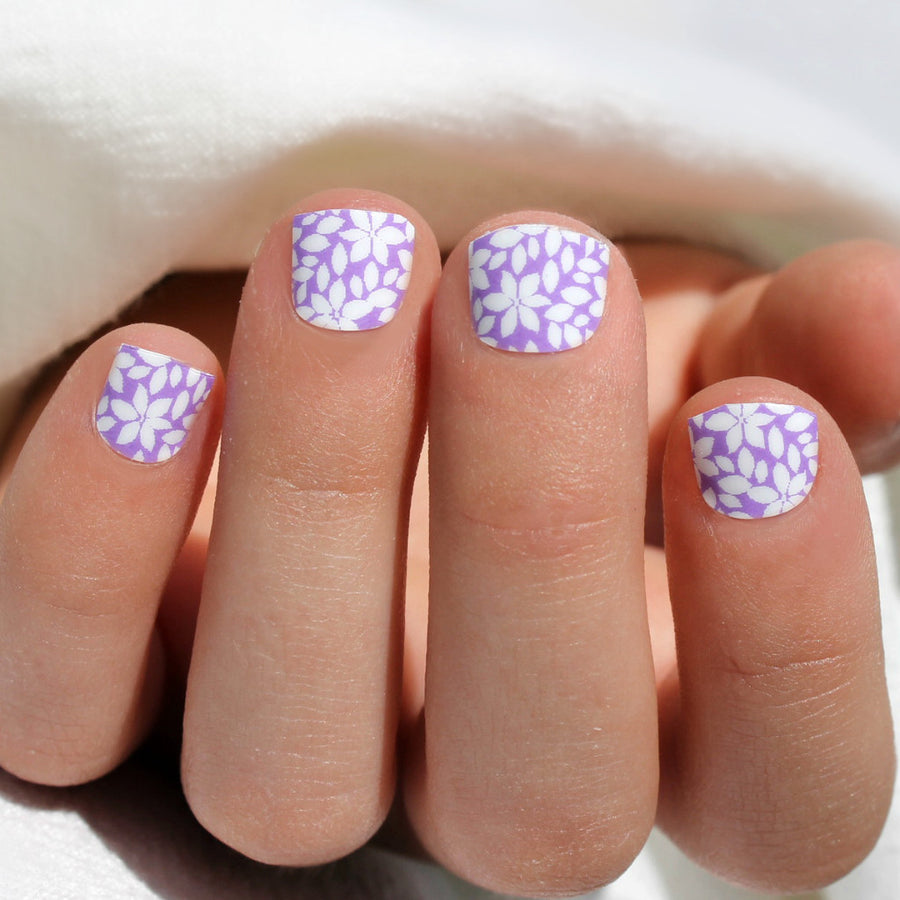 Lilac Flower Kids Nail Wraps