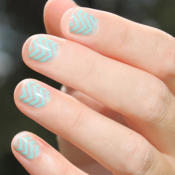 Mint Chevron Nail Wraps