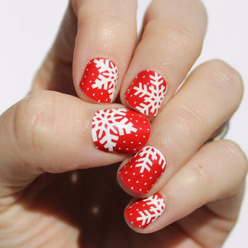 Red Snowflake Nail Wraps