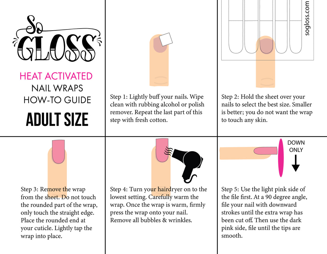 White Elise Nail Wraps - Fits Shorter Nails
