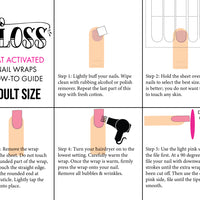 White Elise Nail Wraps - Fits Shorter Nails