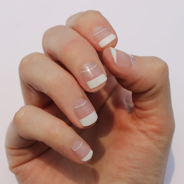 White Elise Nail Wraps - Fits Shorter Nails